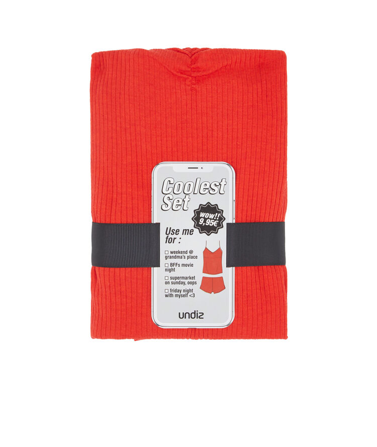 Set pyjama deux pièces en jersey raycooliz rouge.