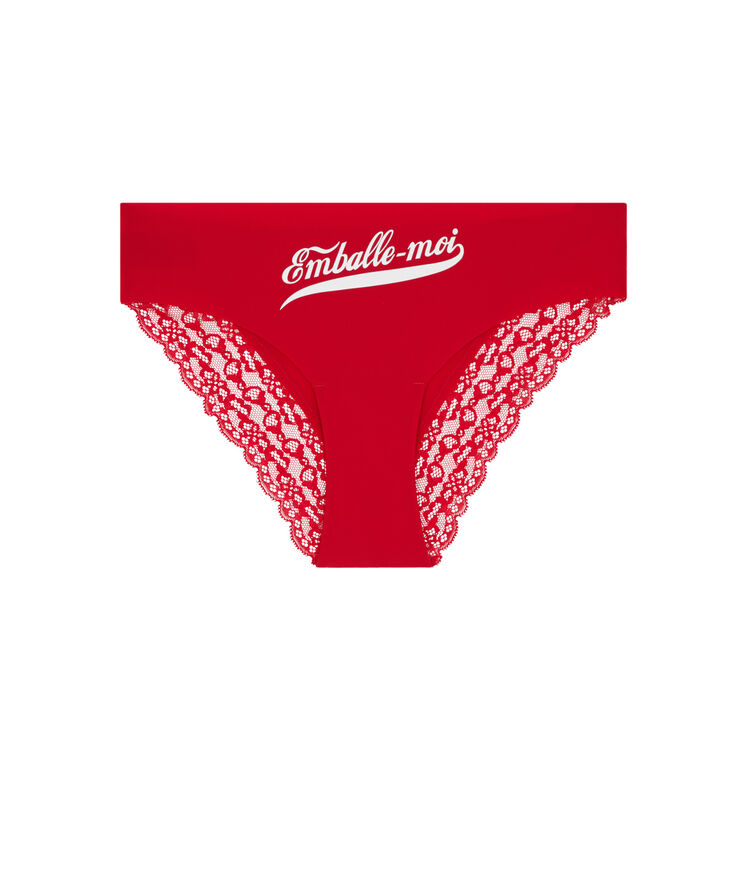 Culotte en micro à message embalemoiz rouge.