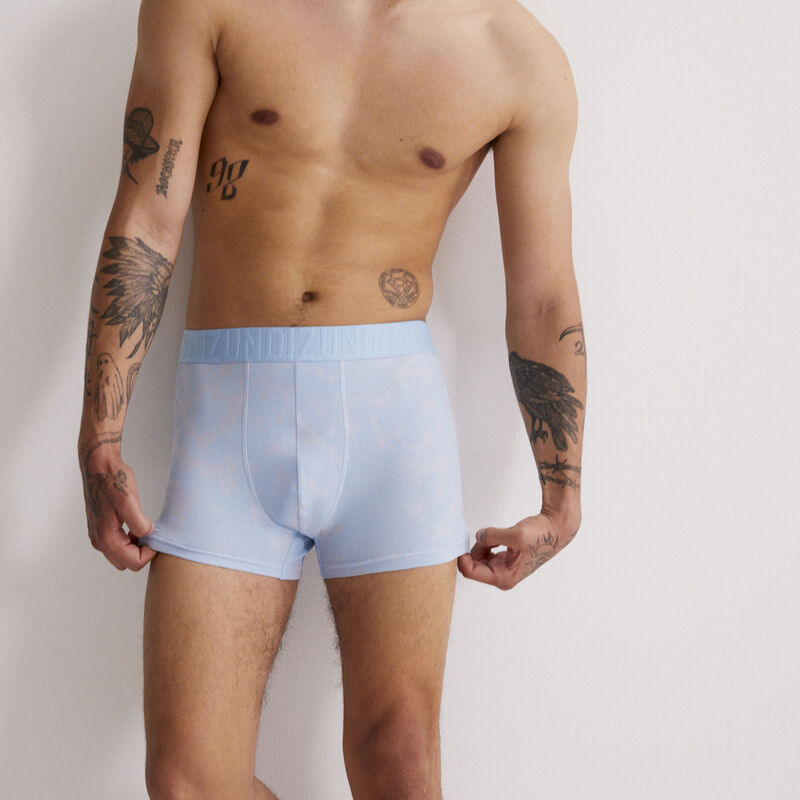 boxer en coton uni - bleu boxer en coton uni - bleu;