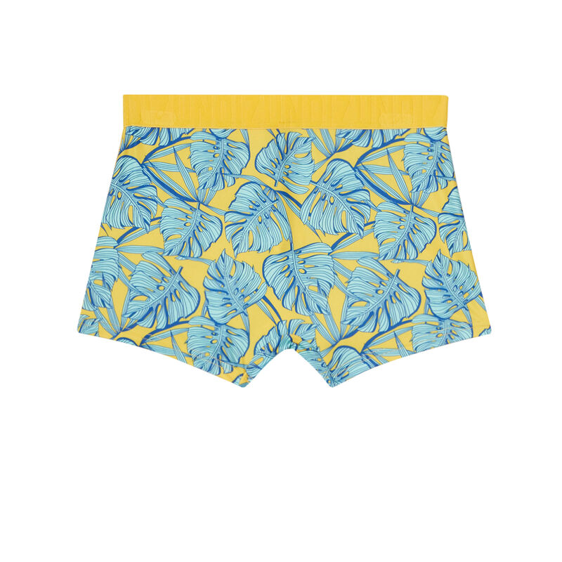 boxer à motifs feuilles - jaune boxer à motifs feuilles - jaune;