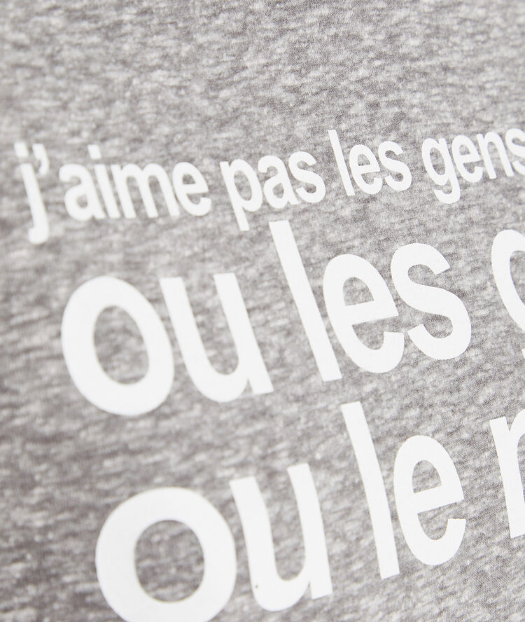 Top à message allergiz gris foncé.