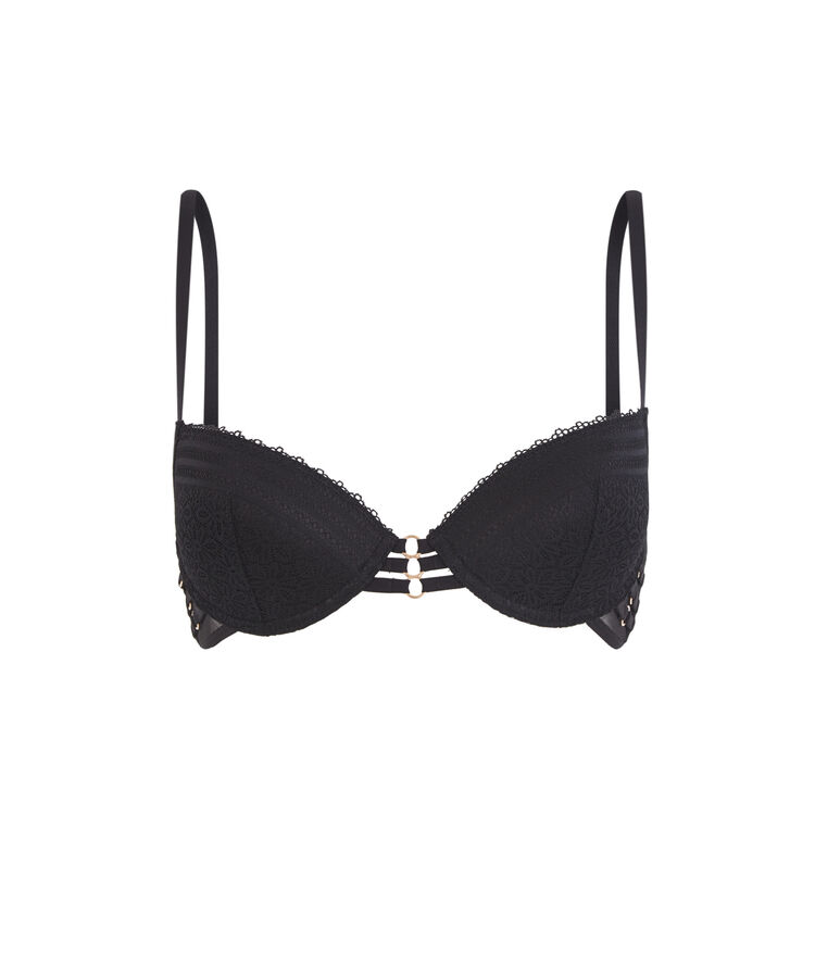 Soutien-gorge push-up en dentelle triasiz noir.