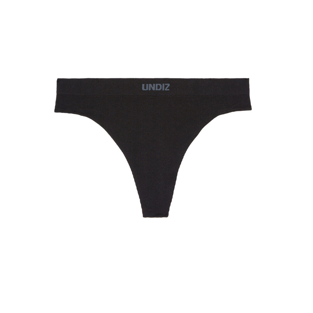 String sans couture taille haute - noir noir.
