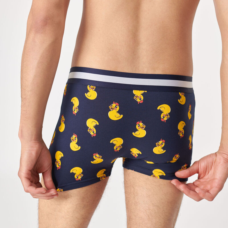boxer en coton à motifs canard - bleu boxer en coton à motifs canard - bleu;