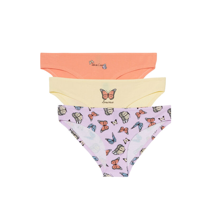 lot de culottes en coton papillon - lilas lot de culottes en coton papillon - lilas;
