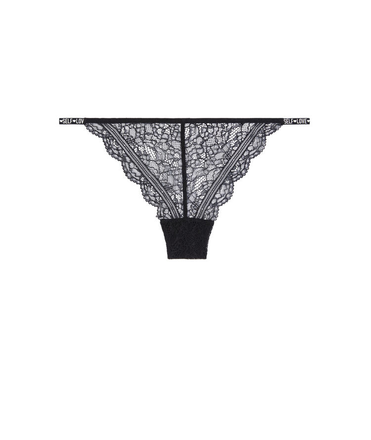 Culotte en dentelle détail banding - noir noir.