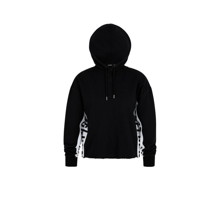 Sweat à capuche bandes sur le côté hellovibiz noir.