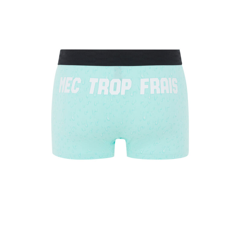 Boxer en coton à message - bleu clair Boxer en coton à message - bleu clair;