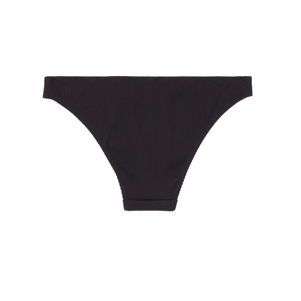 Bas de maillot de bain culotte texturée - noir noir.