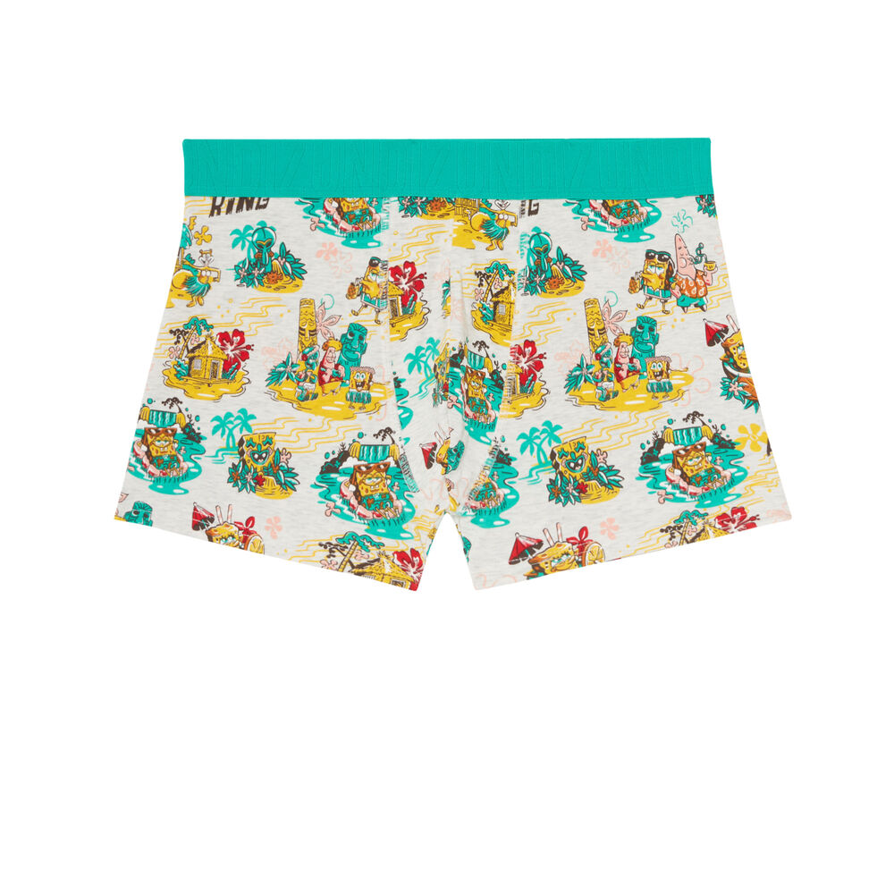 Boxer en coton bob l'eponge - écru ecru.