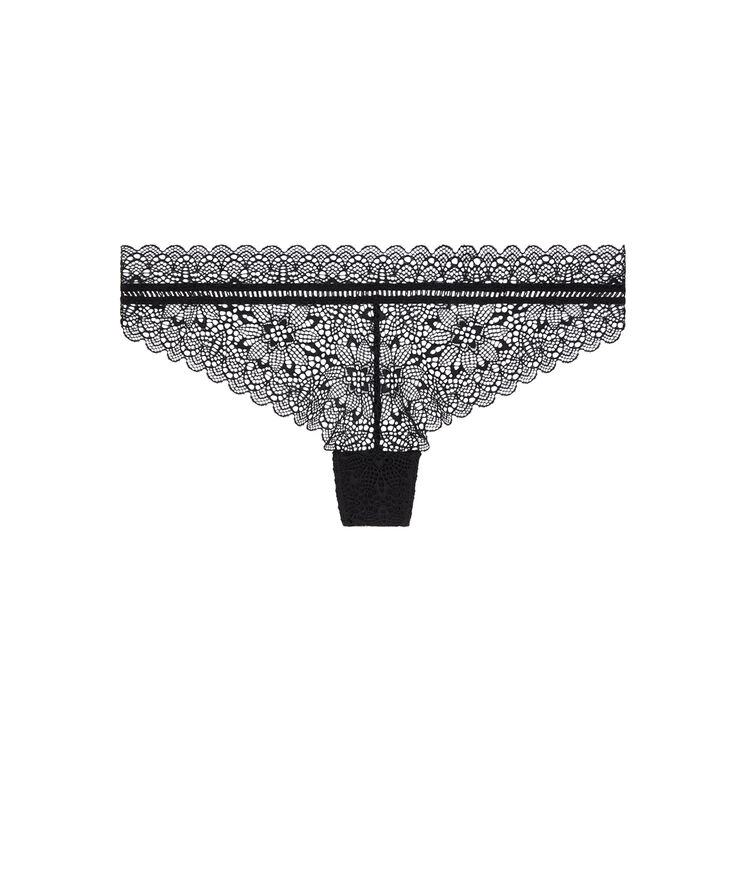 Tanga en dentelle - noir noir.