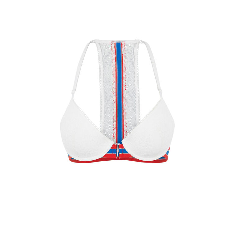 Soutien-gorge ampliforme dentelle détail bande coolgirliz blanc.