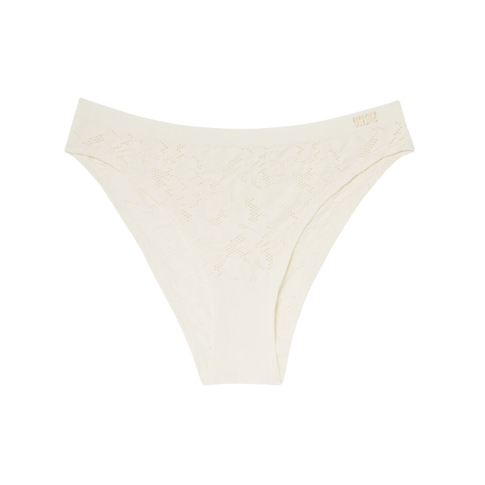 Culotte taille haute effet jacquard - écru ecru.