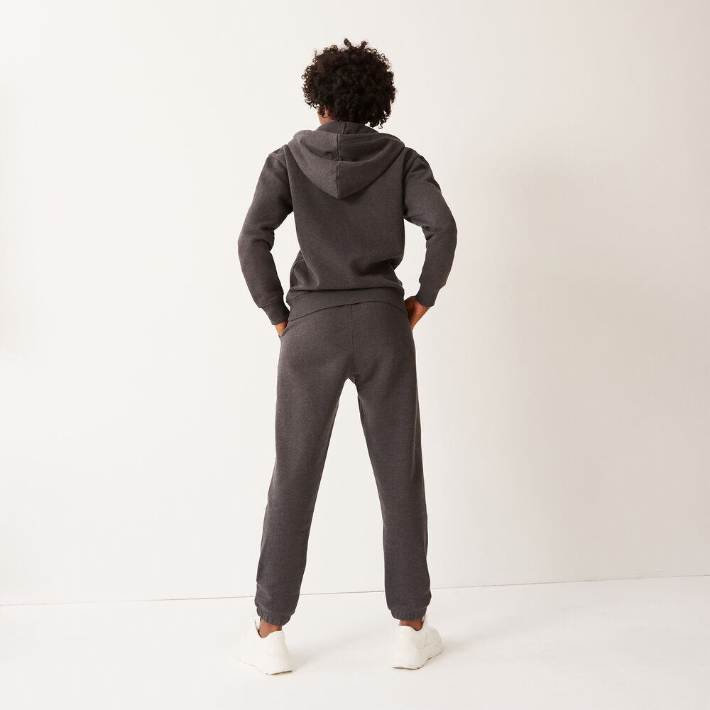 Pantalon froncé taille et cheville à message - gris gris.