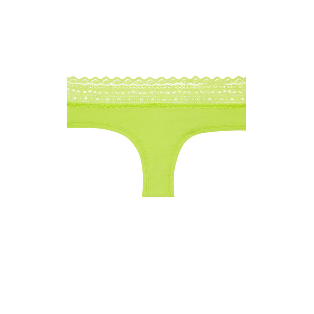 Shorty en coton uni waistiz vert citron.