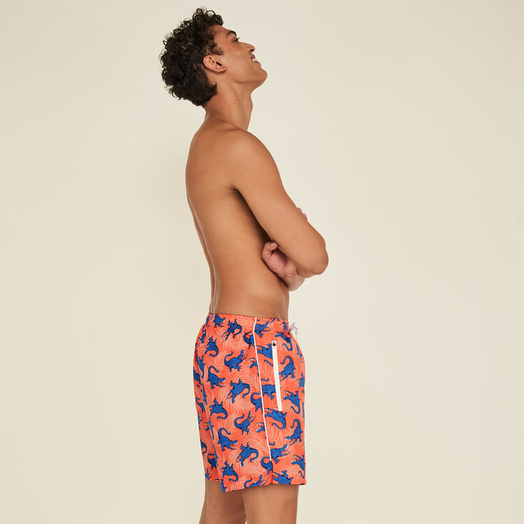 Short de bain corail crocodiliz pink.