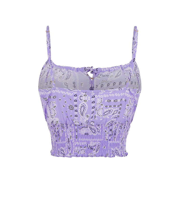 Top + chouchou imprimé bandana - lilas lilas.