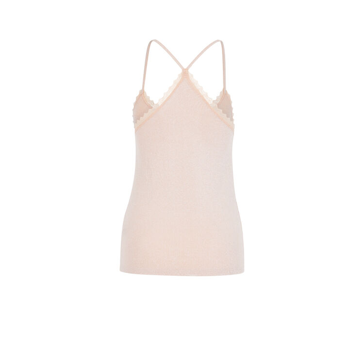 Top en jersey brillant à fines bretelles luximiz rose.