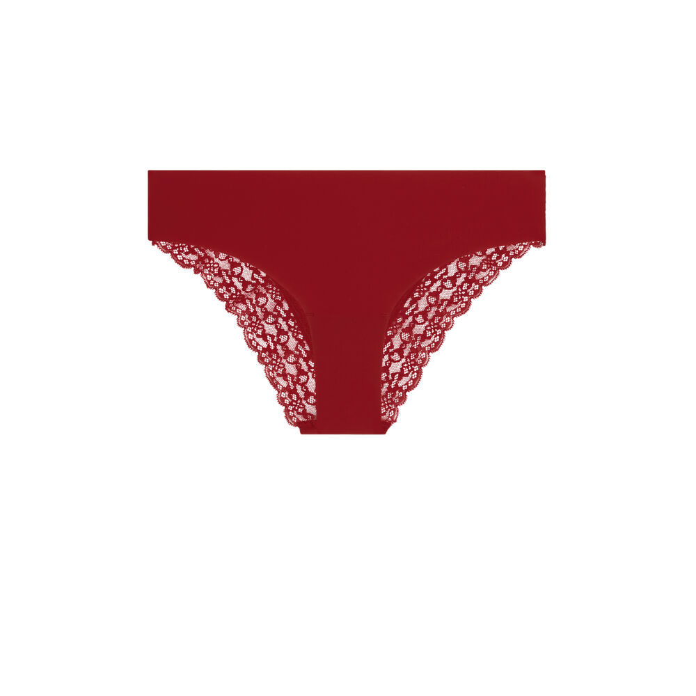 Shorty uni en micro - rouge rouge.
