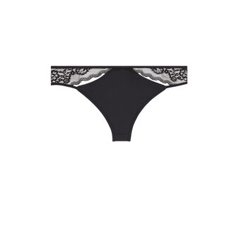 Shorty en micro d&eacute;tail ouvertures noir.