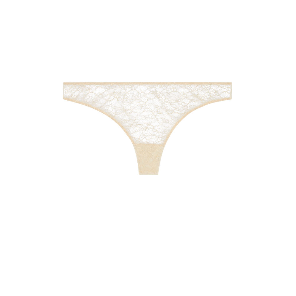 Tanga en dentelle - doré doré.