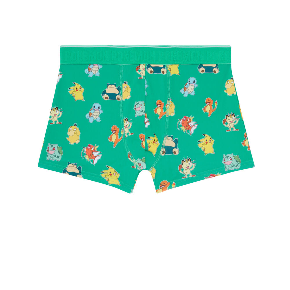 Boxer à motifs pokémon - vert vert.