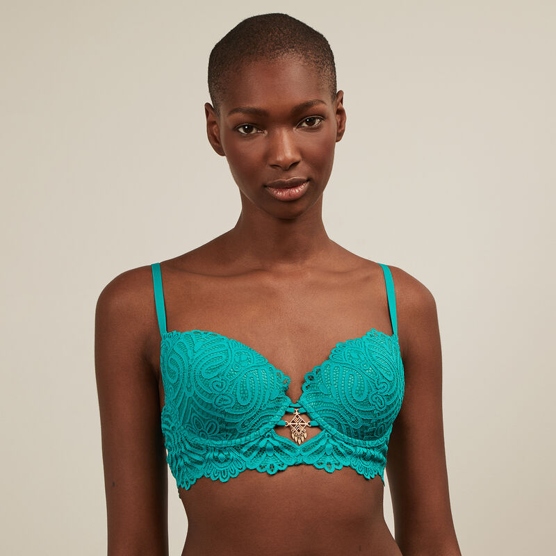 Soutien-gorge bustier dentelle - bleu Soutien-gorge bustier dentelle - bleu;