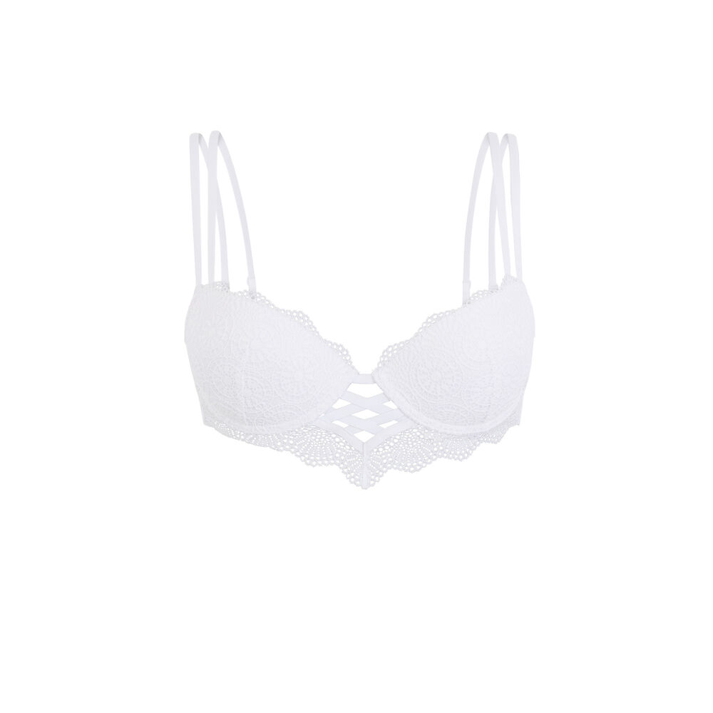 Soutien-gorge bustier push détail liens totoiz blanc.