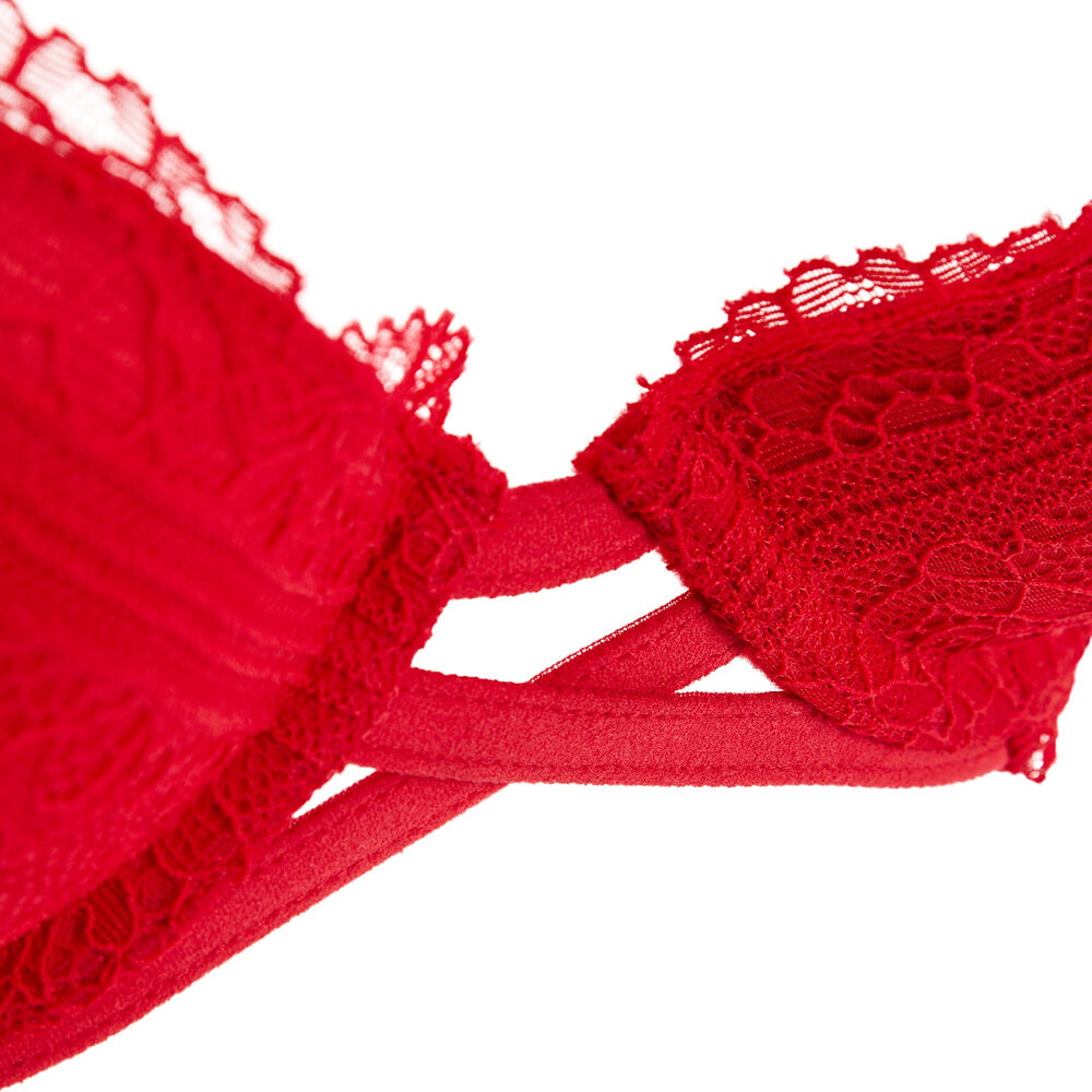 Soutien-gorge push-up en dentelle everydayiz rouge.