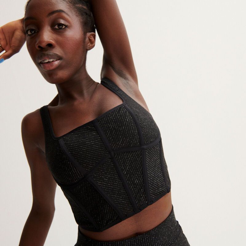 bustier à paillettes Aya x undiz - noir bustier à paillettes Aya x undiz - noir;
