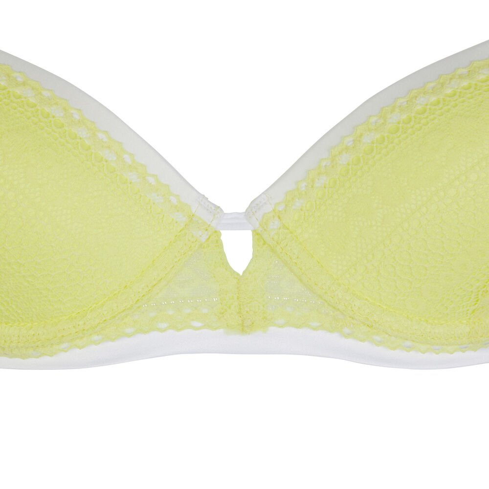 Soutien-gorge ampli en dentelle - jaune jaune.