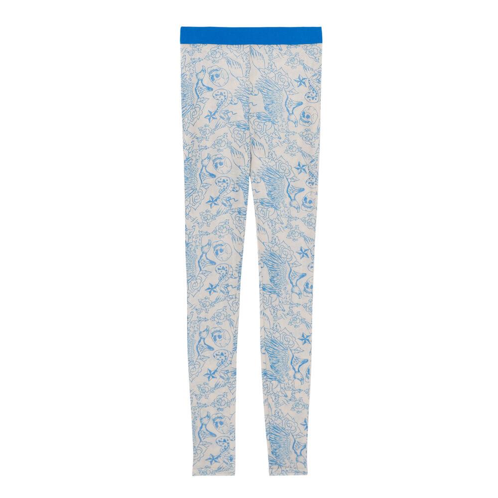 Legging résille effet tatoo - nude beige.