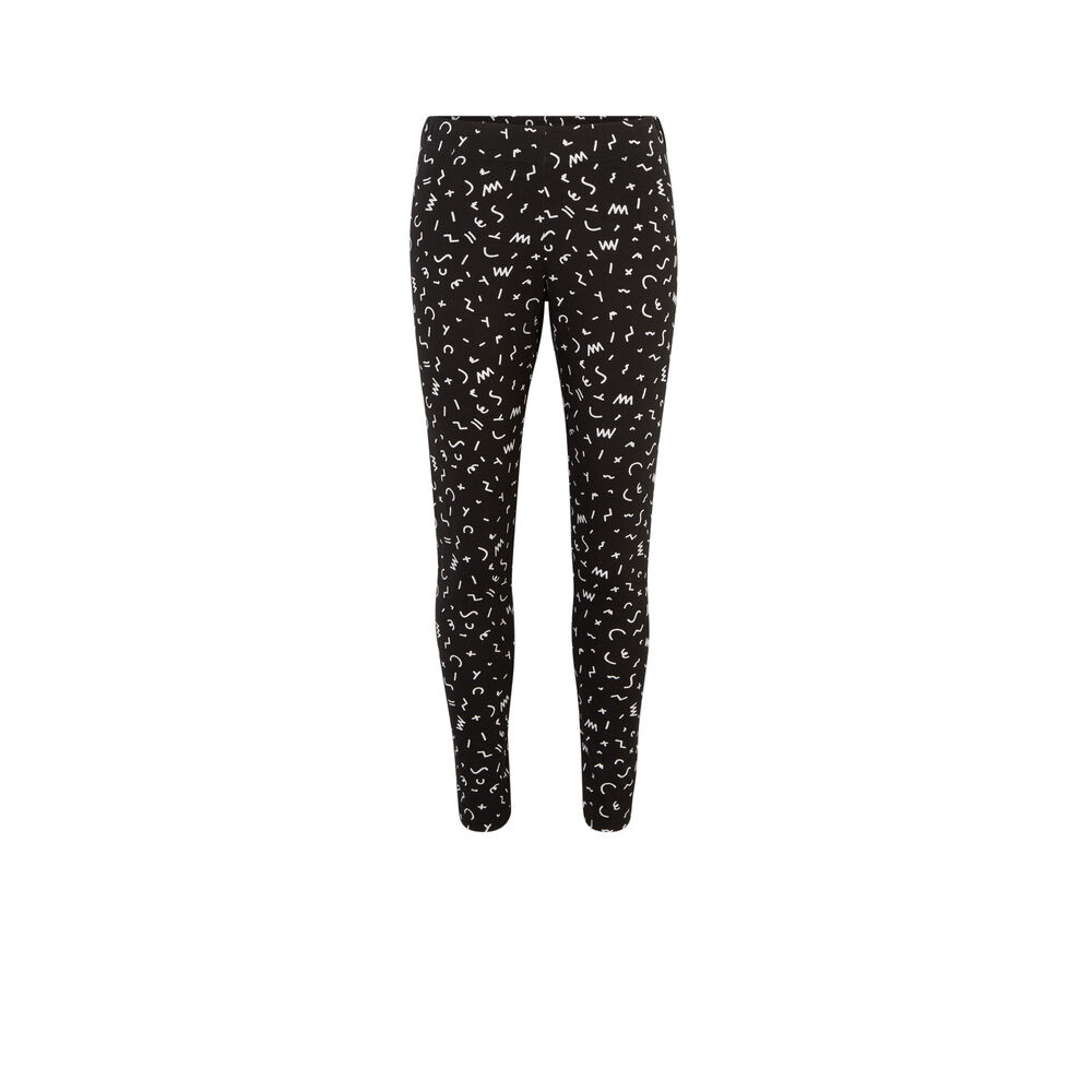 Legging à motifs blancs - noir noir.