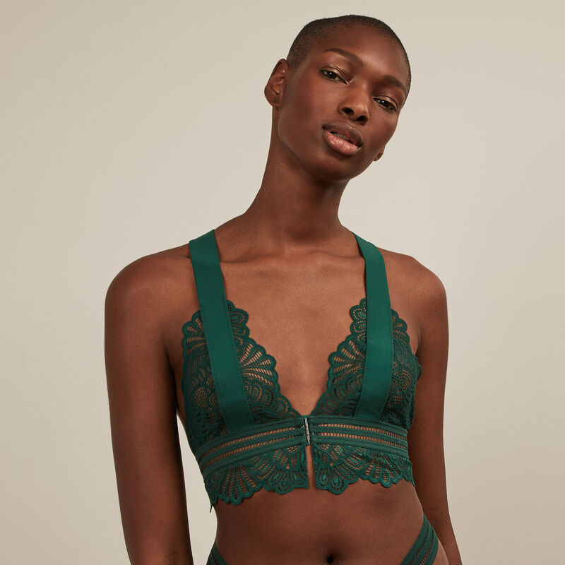 soutien-gorge triangle liens croisés dos - vert soutien-gorge triangle liens croisés dos - vert;