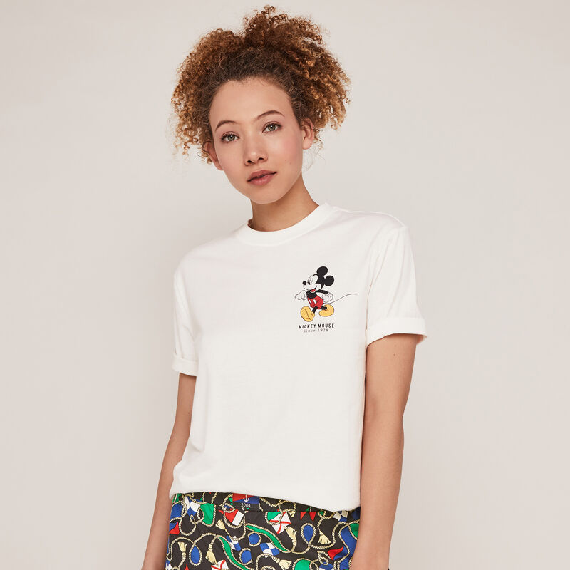 Top à manches imprimé mickey - blanc Top à manches imprimé mickey - blanc ;