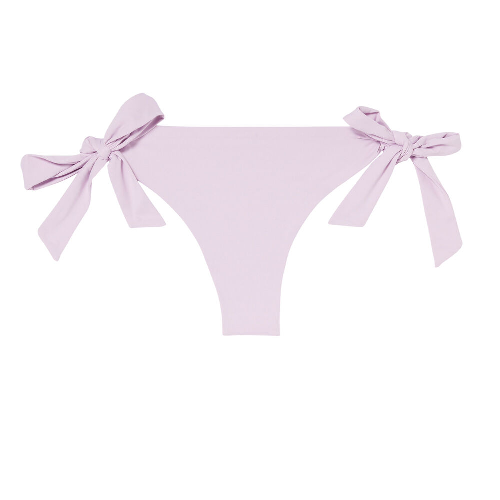 Bas de maillot tanga à détails nœuds - lilas violet.