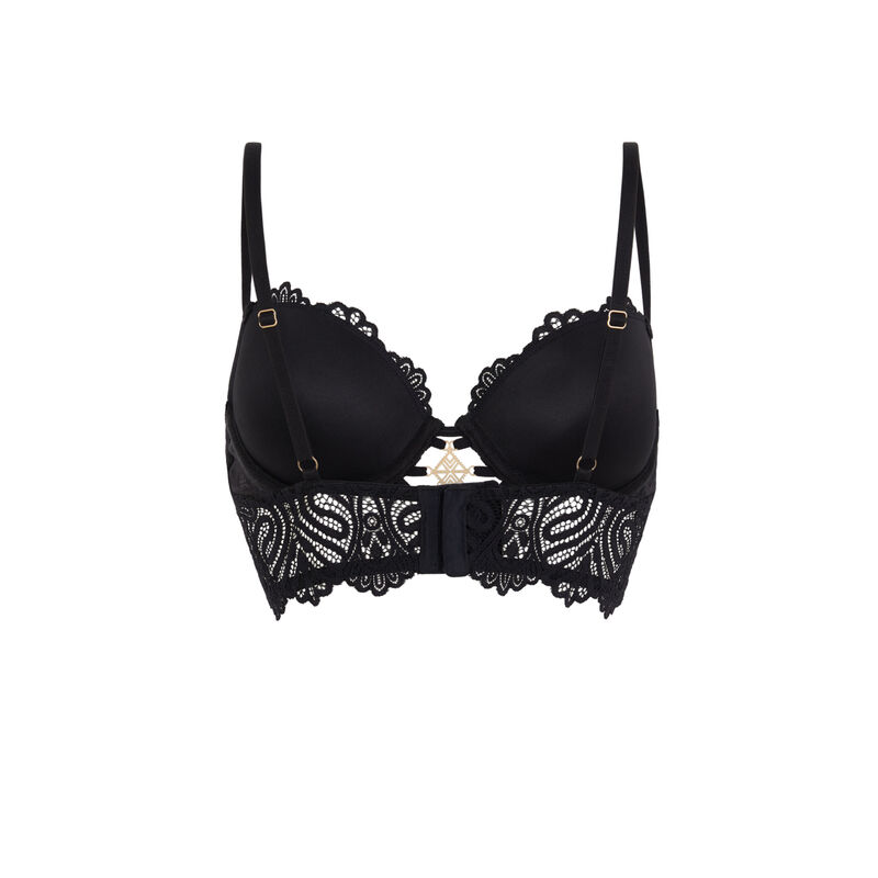 soutien-gorge ampli bustier détail bijou - noir soutien-gorge ampli bustier détail bijou - noir;