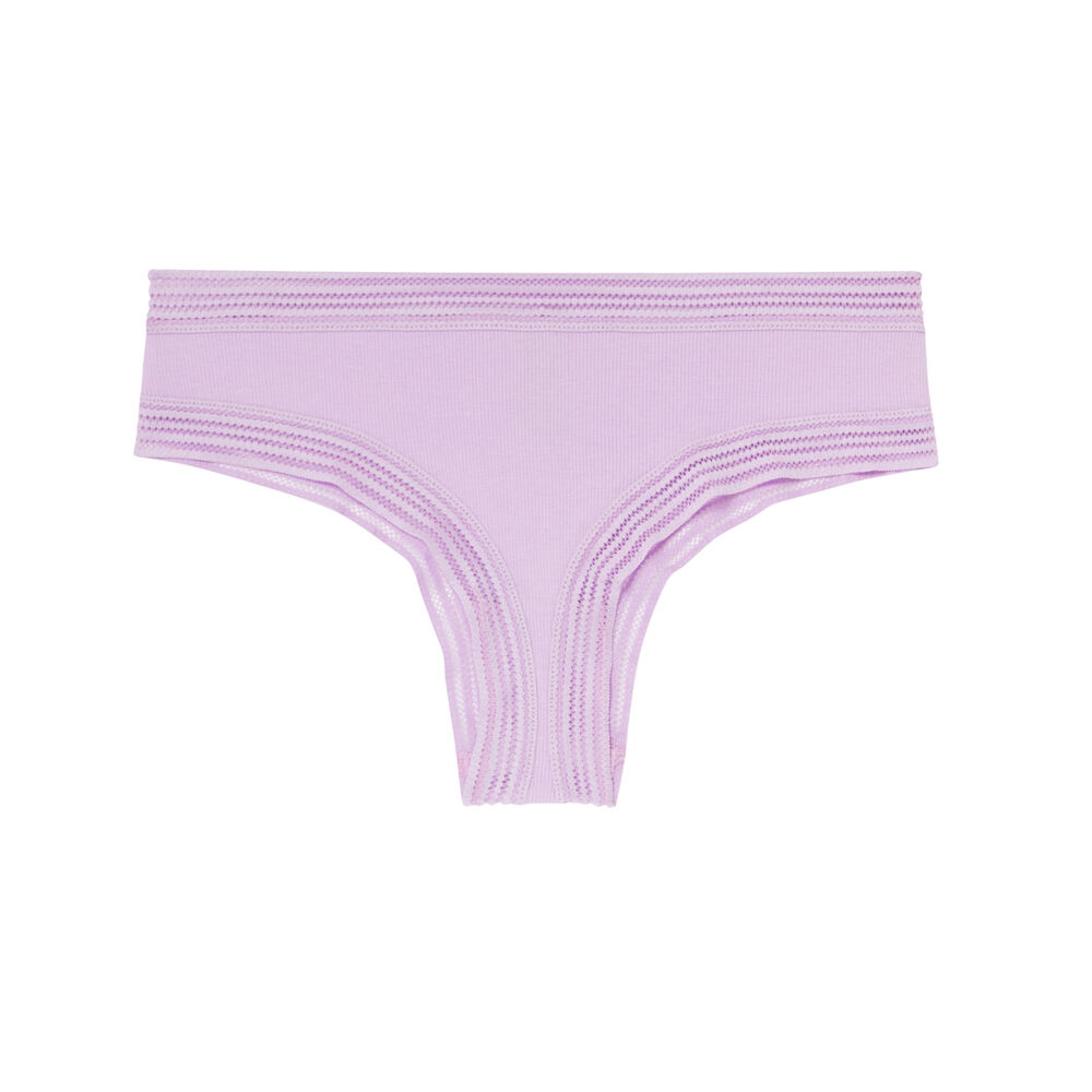 Shorty à bords dentelle - lilas violet.