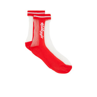 Chaussettes semi-transparentes licence kellogg's kellogiz rouge.