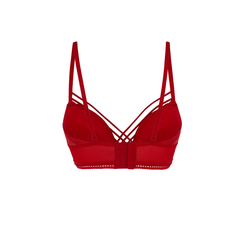 Soutien-gorge triangle en résille - rouge rouge.