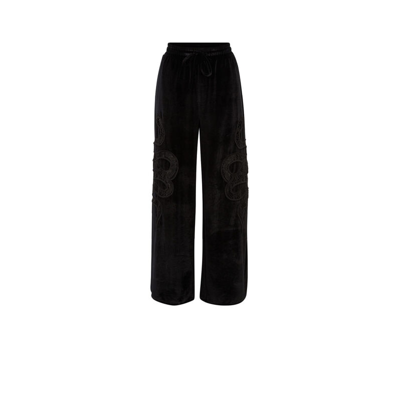 pantalon en velours à motifs serpents - noir pantalon en velours à motifs serpents - noir;