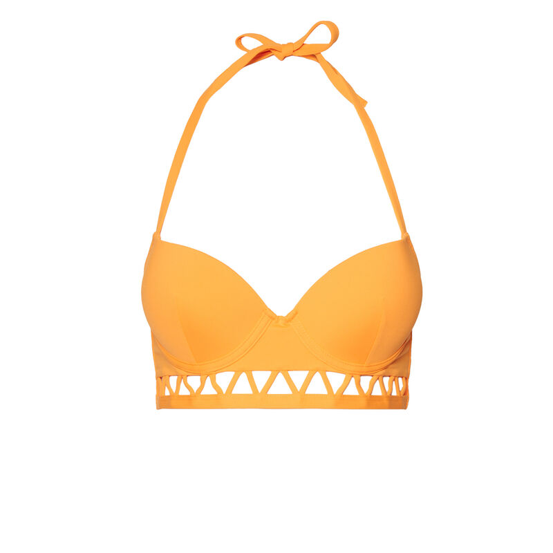 haut de maillot de bain push-up dos nu détail aztèque - orange haut de maillot de bain push-up dos nu détail aztèque - orange;