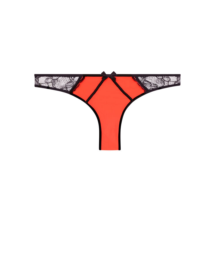 Tanga en dentelle new princiz corail fluo.