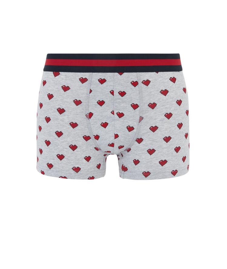 Boxer en coton print cœurs grandegueuliz gris.