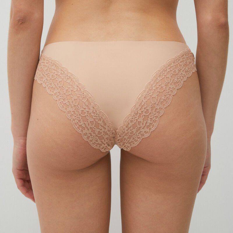 culotte en micro et dentelle - nude culotte en micro et dentelle - nude;