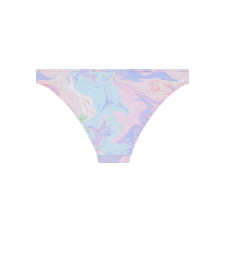 Bas de maillot de bain culotte imprimé marbre - violet violet.