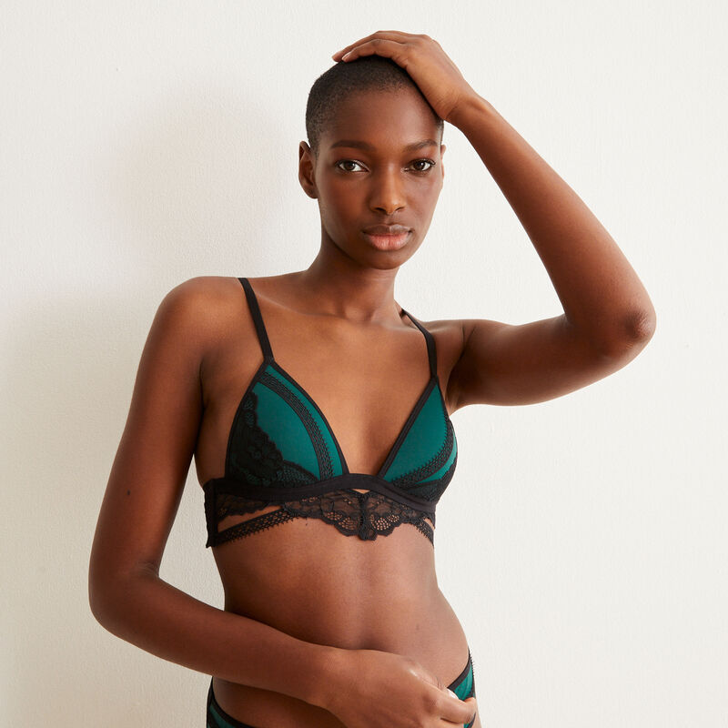 soutien-gorge triangle bi-matières - vert soutien-gorge triangle bi-matières - vert;