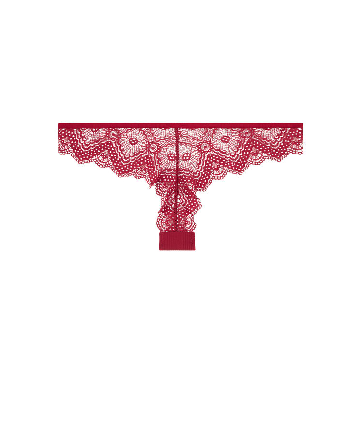 Tanga micro/dentelle merveilliz rhubarbe.