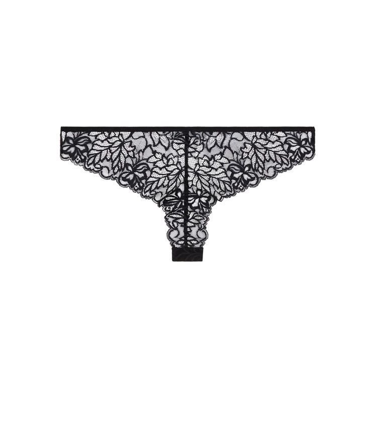 Tanga en dentelle - noir noir.