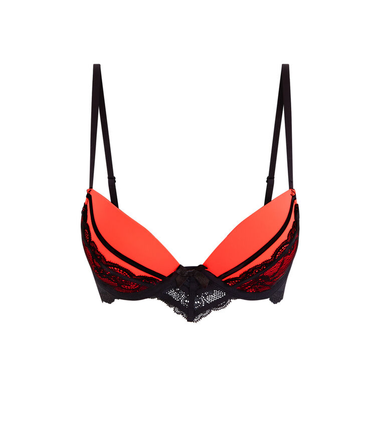 Soutien-gorge push-up en dentelle new princiz bordeaux.